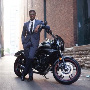 Slim Blue Plaid Luxe Comfort Soft Suit and pants